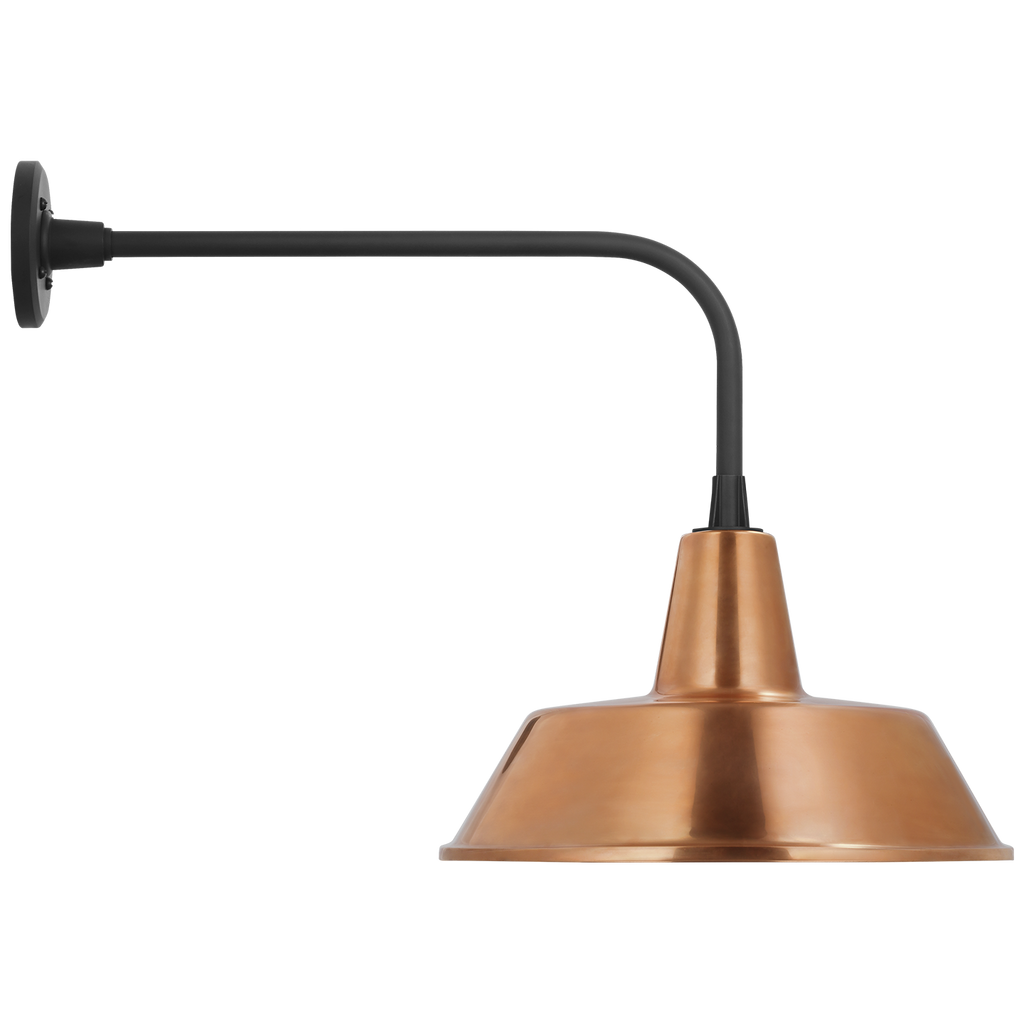 Academy 20" Rex Barn Light | Matte Black | 16 | 16" Soft Copper Bowers Shade