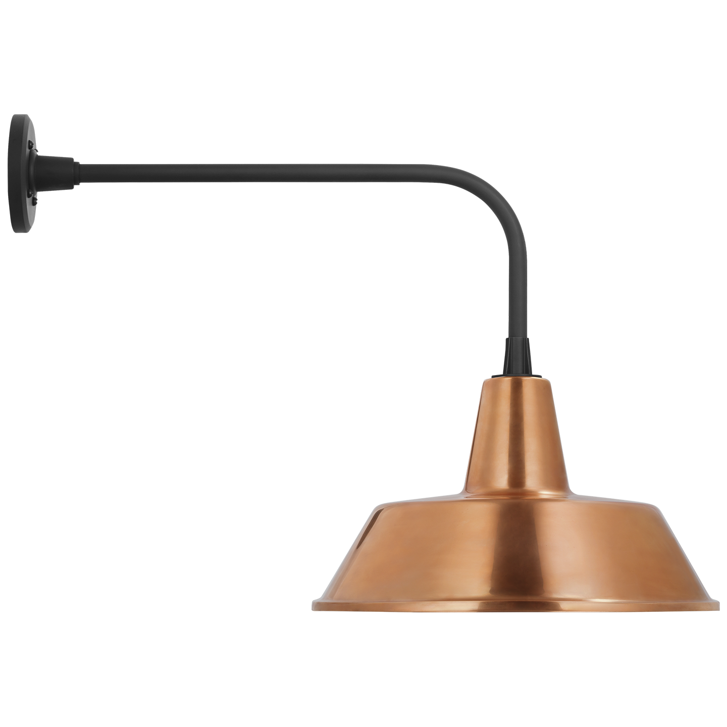 Academy 20" Rex Barn Light | Matte Black | 16 | 16" Soft Copper Bowers Shade