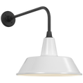 Academy 20" Rex Barn Light | Matte Black | 16 | 16" White Bowers Shade
