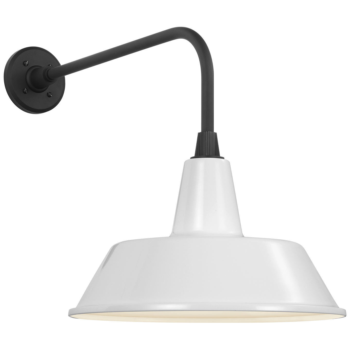 Academy 20" Rex Barn Light | Matte Black | 16 | 16" White Bowers Shade
