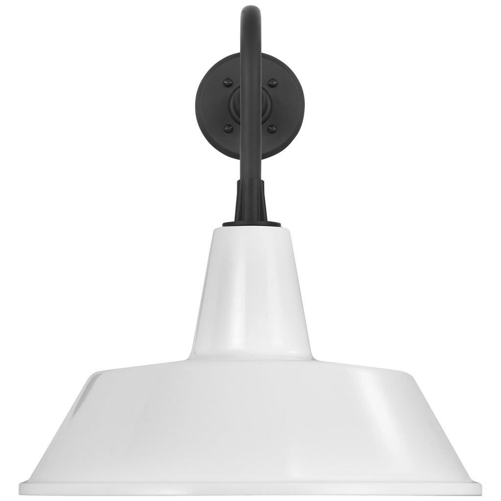 Academy 20" Rex Barn Light | Matte Black | 16 | 16" White Bowers Shade