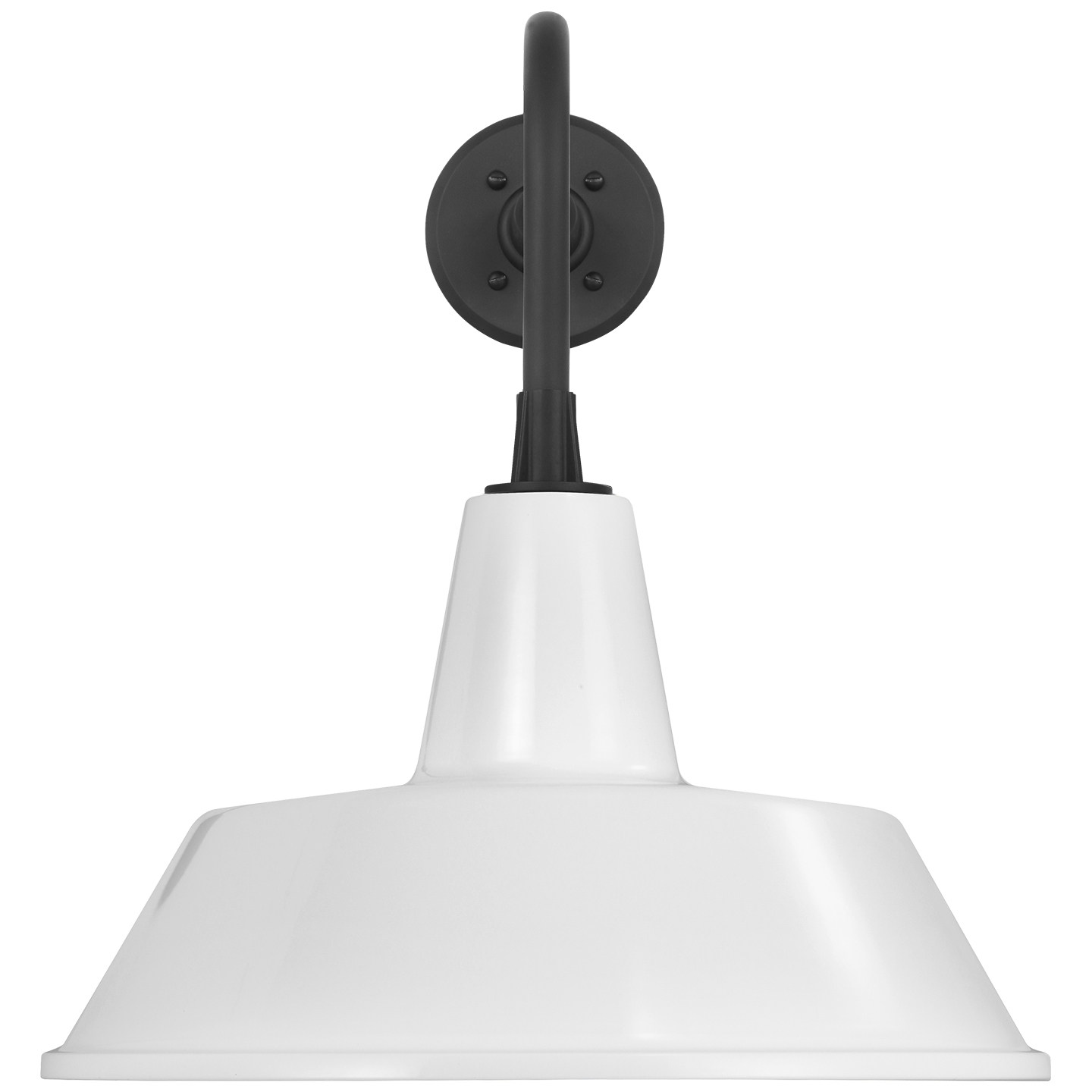 Academy 20" Rex Barn Light | Matte Black | 16 | 16" White Bowers Shade