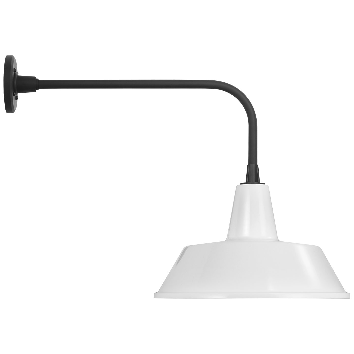 Academy 20" Rex Barn Light | Matte Black | 16 | 16" White Bowers Shade