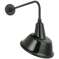 Academy 20" Rex Barn Light | Matte Black | 12.5 | 12.5" Green Tilted Bowers Shade