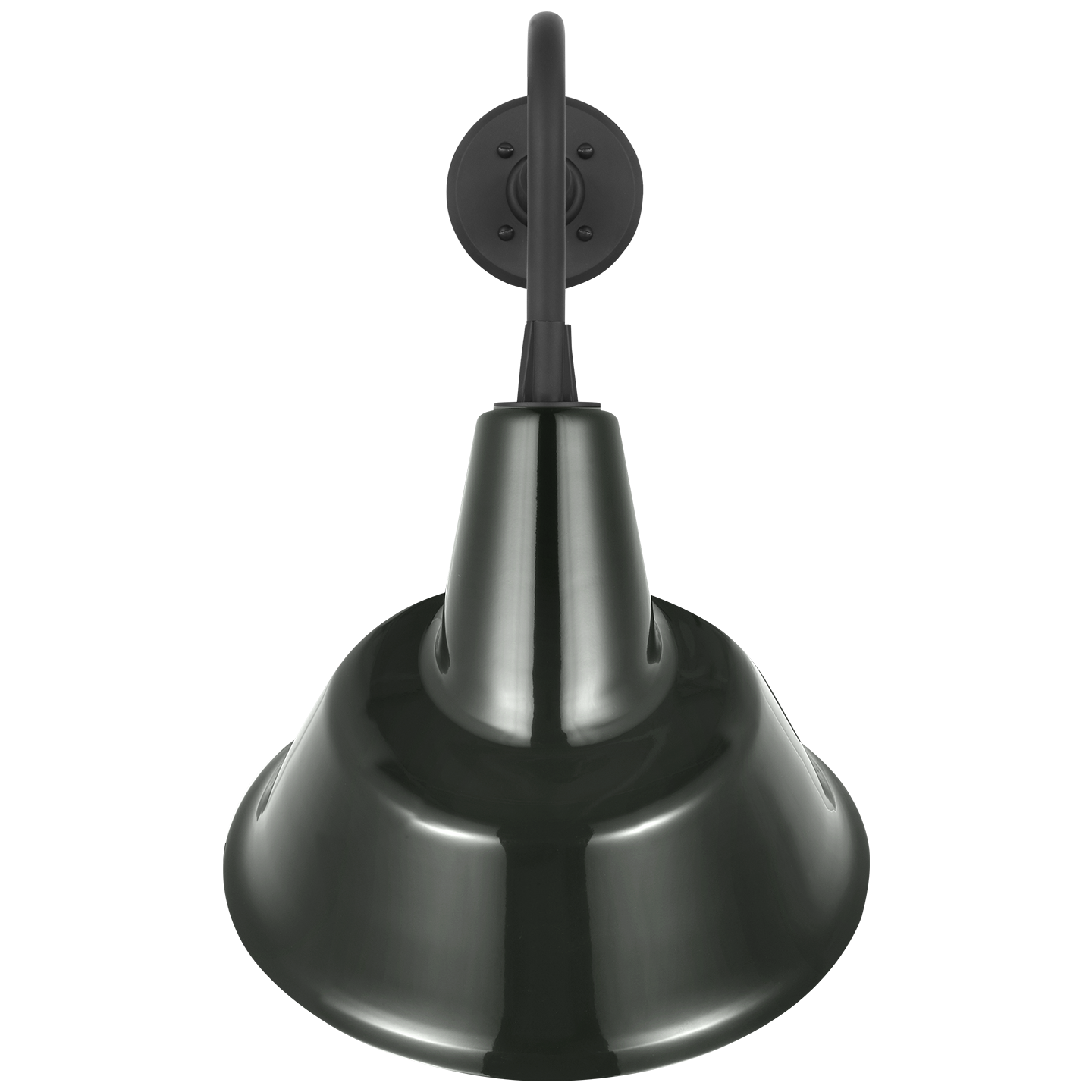 Academy 20" Rex Barn Light | Matte Black | 12.5 | 12.5" Green Tilted Bowers Shade
