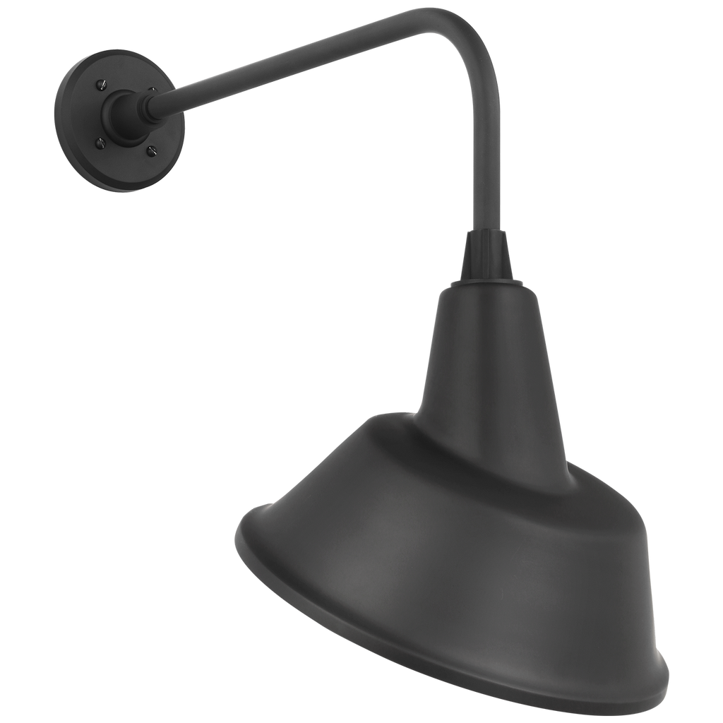 Academy 20" Rex Barn Light | Matte Black | 12.5 | 12.5" Matte Black Tilted Bowers Shade
