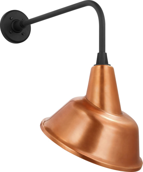 Academy 20" Rex Barn Light | Matte Black | 12.5 | 12.5" Soft Copper Tilted Bowers Shade