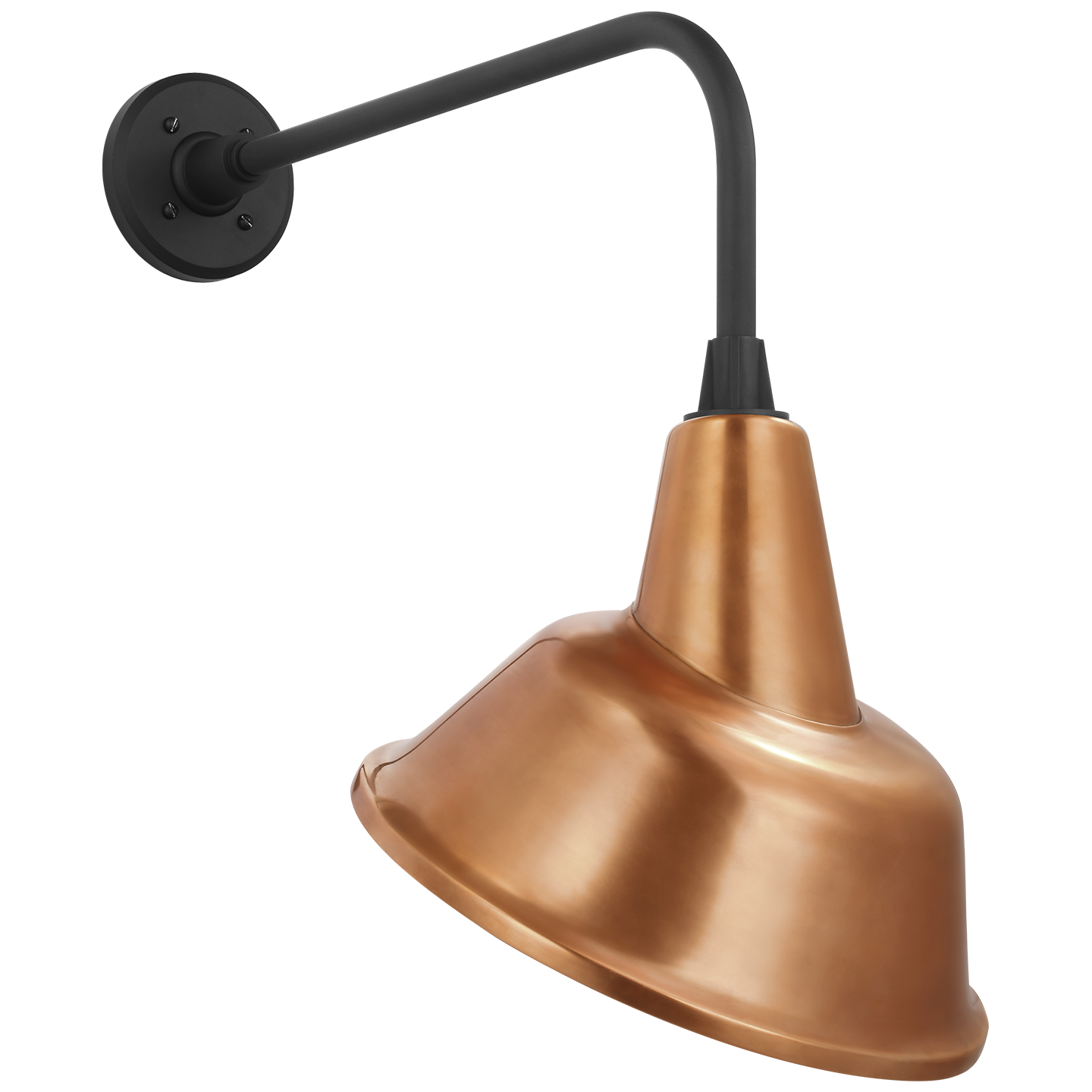 Academy 20" Rex Barn Light | Matte Black | 12.5 | 12.5" Soft Copper Tilted Bowers Shade