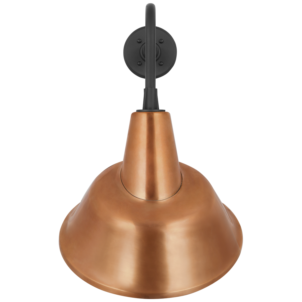 Academy 20" Rex Barn Light | Matte Black | 12.5 | 12.5" Soft Copper Tilted Bowers Shade
