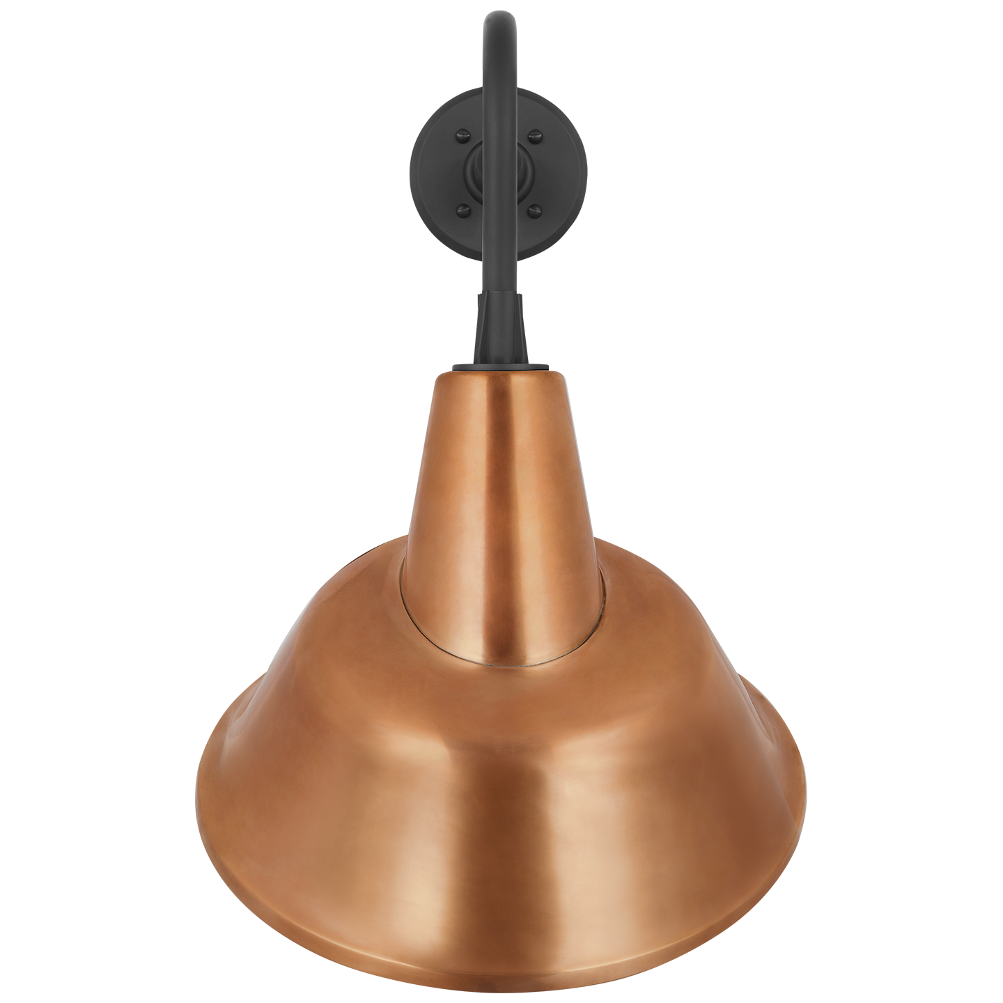 Academy 20" Rex Barn Light | Matte Black | 12.5 | 12.5" Soft Copper Tilted Bowers Shade