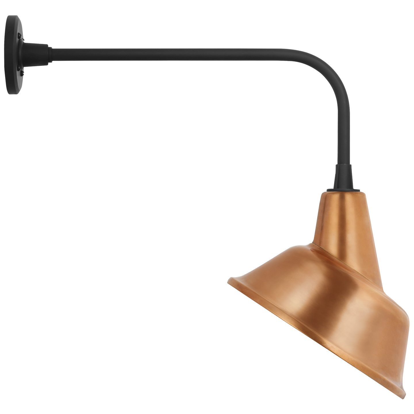 Academy 20" Rex Barn Light | Matte Black | 12.5 | 12.5" Soft Copper Tilted Bowers Shade