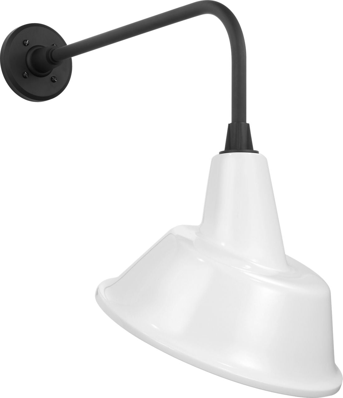Academy 20" Rex Barn Light | Matte Black | 12.5 | 12.5" White Tilted Bowers Shade