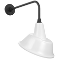 Academy 20" Rex Barn Light | Matte Black | 12.5 | 12.5" White Tilted Bowers Shade