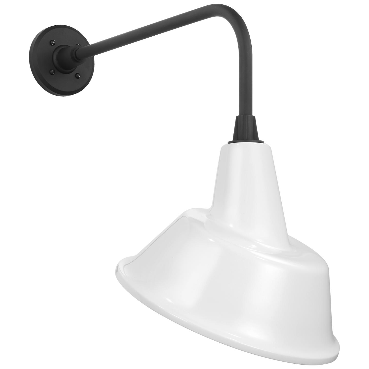 Academy 20" Rex Barn Light | Matte Black | 12.5 | 12.5" White Tilted Bowers Shade