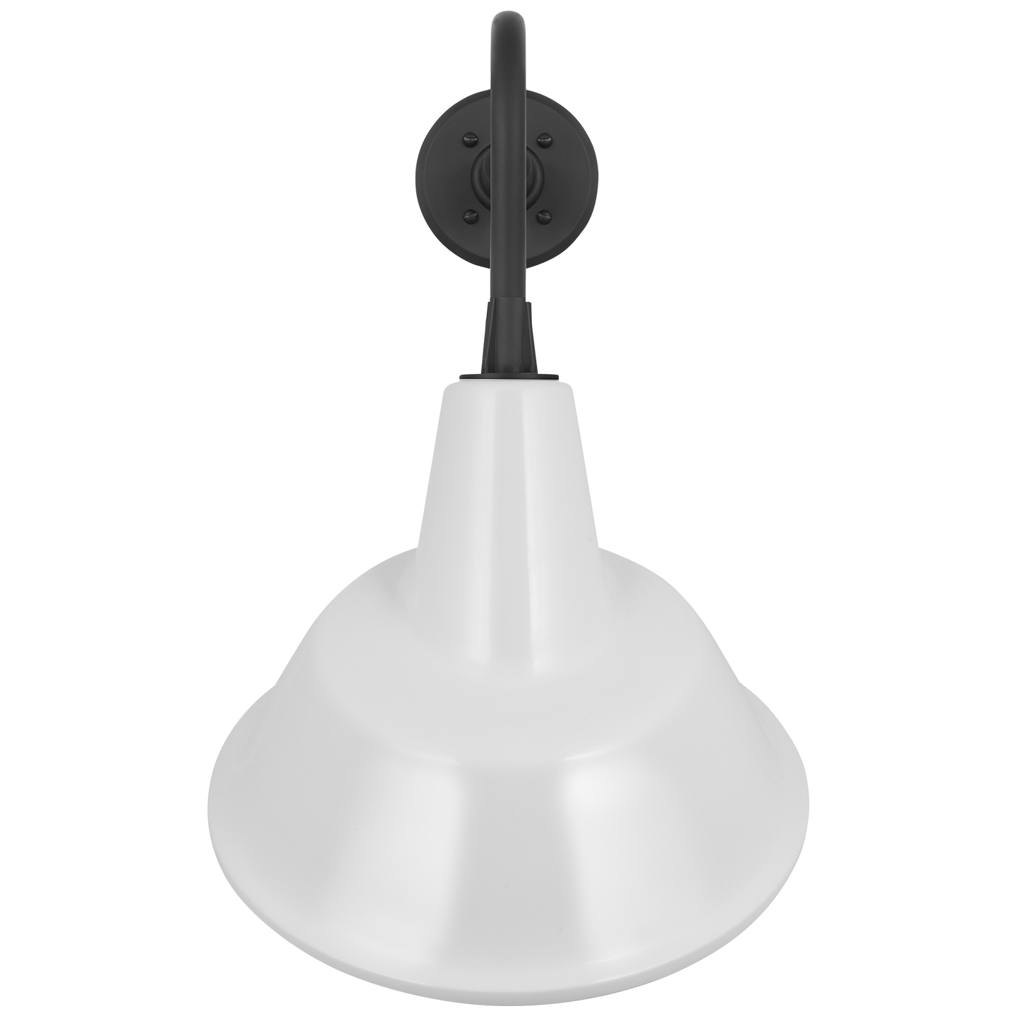 Academy 20" Rex Barn Light | Matte Black | 12.5 | 12.5" White Tilted Bowers Shade
