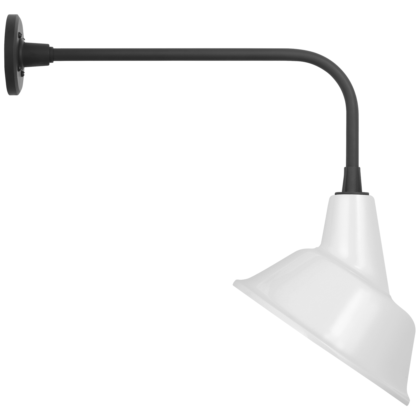 Academy 20" Rex Barn Light | Matte Black | 12.5 | 12.5" White Tilted Bowers Shade
