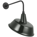 Academy 20" Rex Barn Light | Matte Black | 16 | 16" Green Tilted Bowers Shade