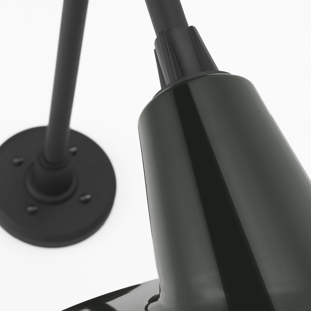 Academy 20" Rex Barn Light | Matte Black | 16 | 16" Green Tilted Bowers Shade