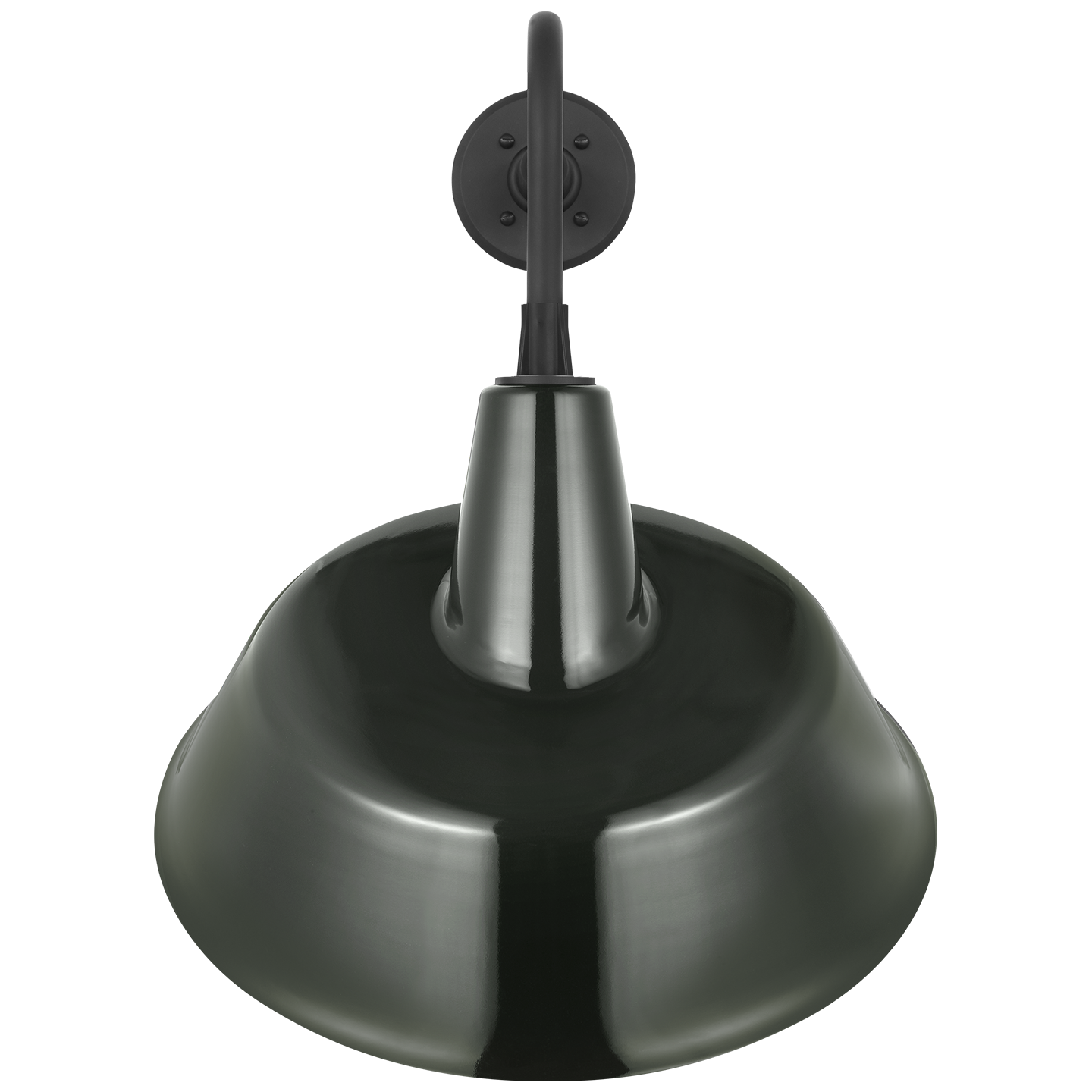 Academy 20" Rex Barn Light | Matte Black | 16 | 16" Green Tilted Bowers Shade