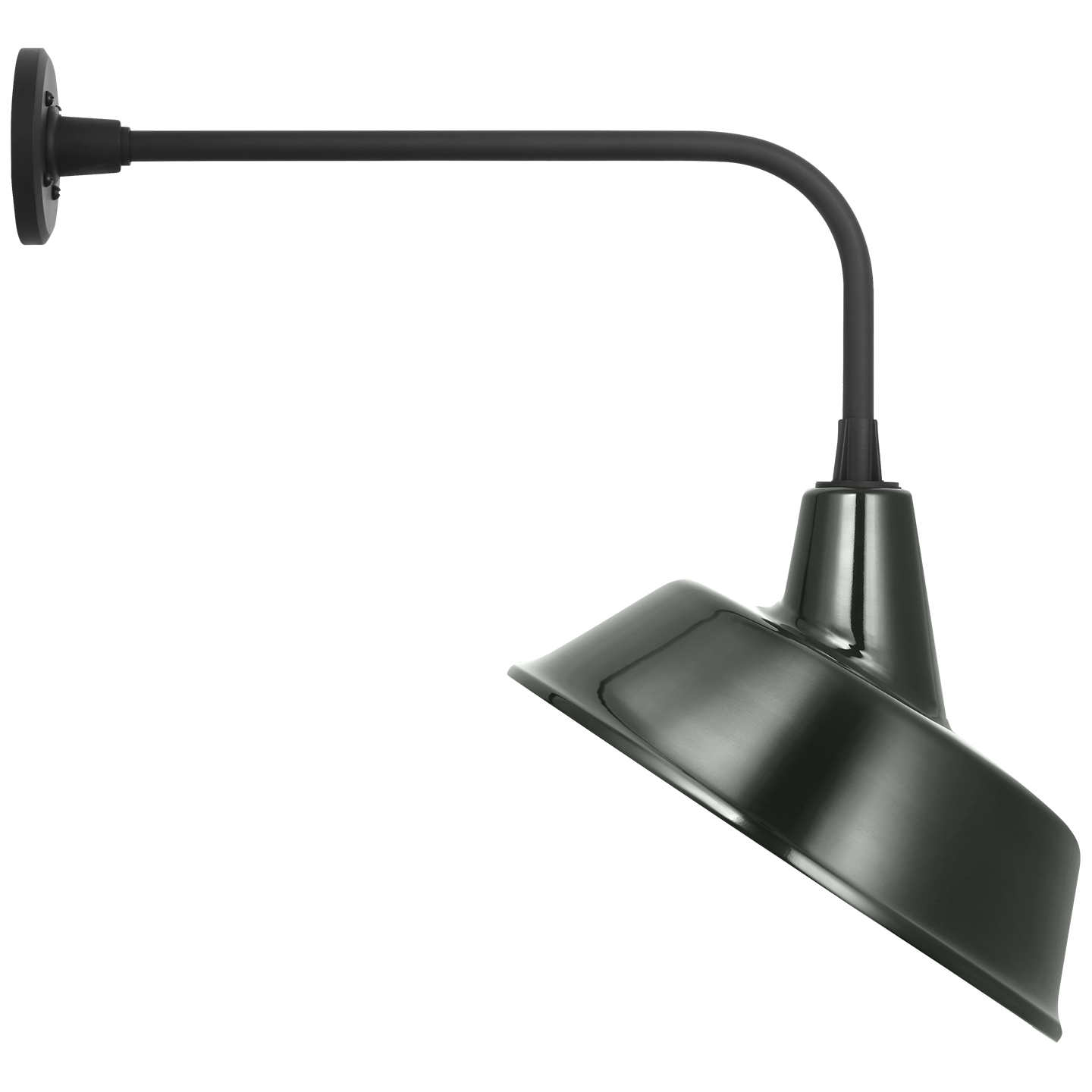 Academy 20" Rex Barn Light | Matte Black | 16 | 16" Green Tilted Bowers Shade