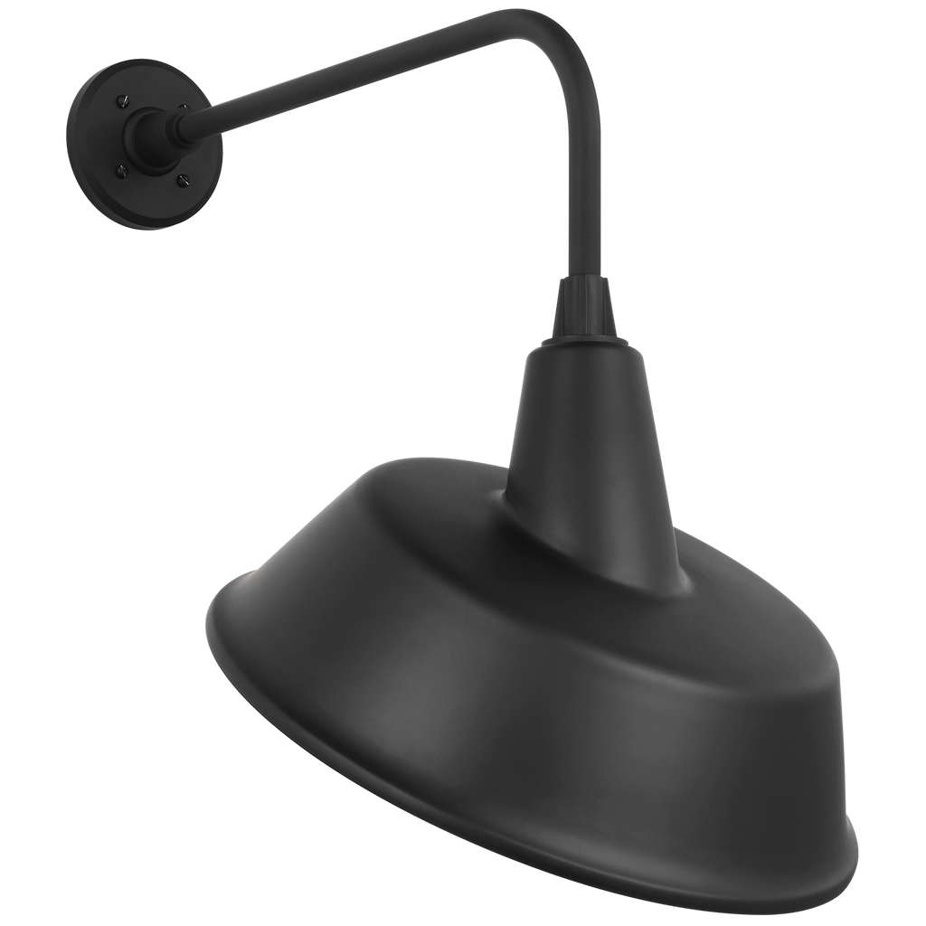 Academy 20" Rex Barn Light | Matte Black | 16 | 16" Matte Black Tilted Bowers Shade