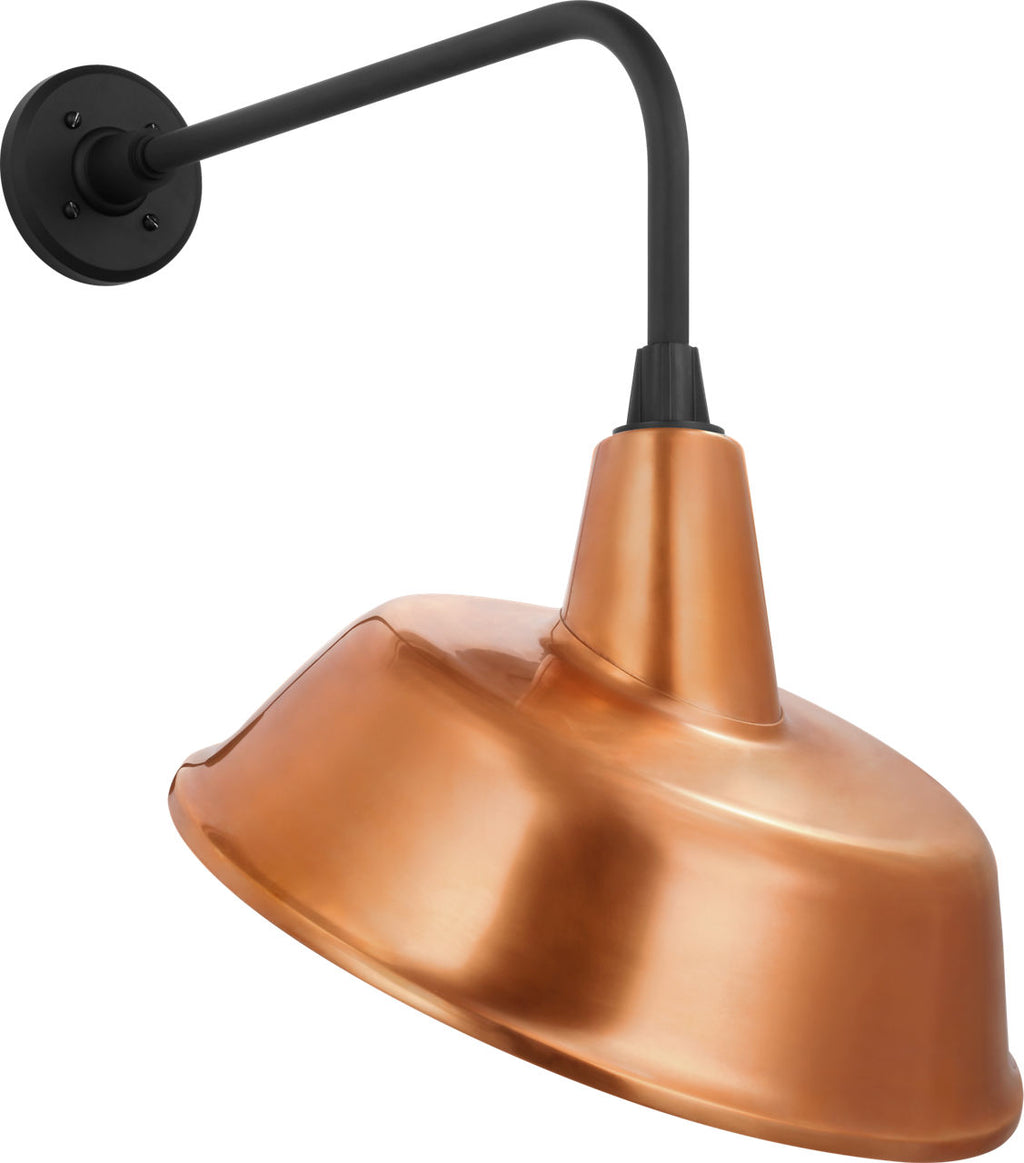 Academy 20" Rex Barn Light | Matte Black | 16 | 16" Soft Copper Tilted Bowers Shade