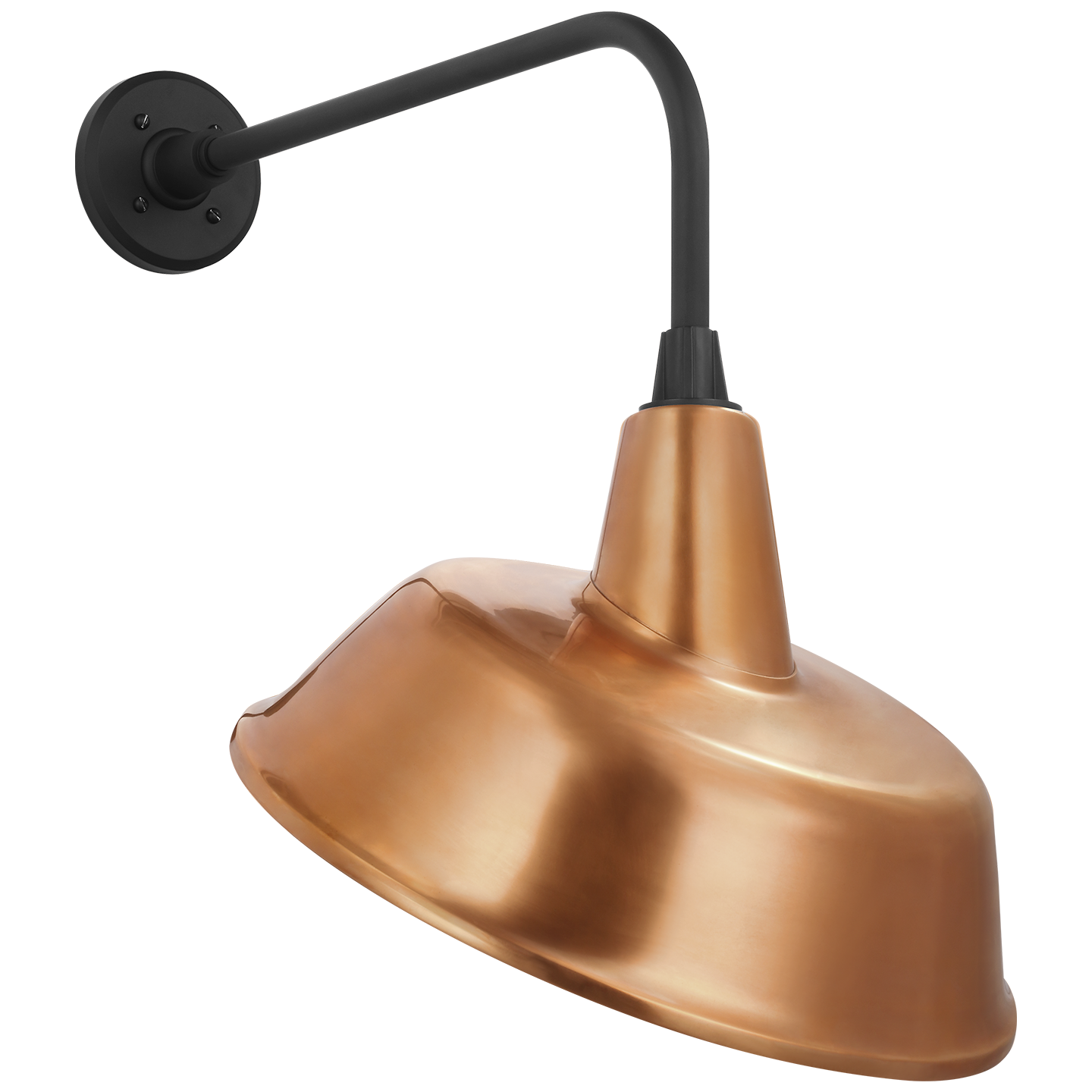 Academy 20" Rex Barn Light | Matte Black | 16 | 16" Soft Copper Tilted Bowers Shade