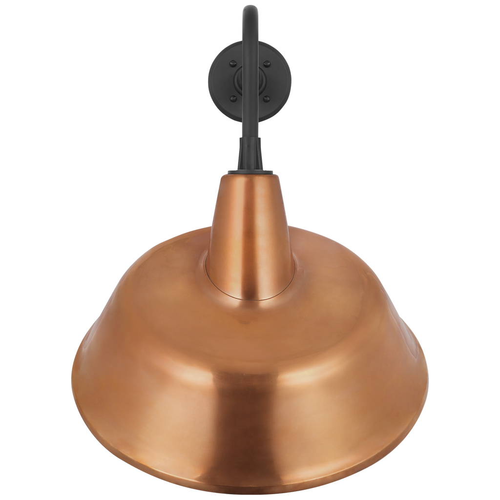 Academy 20" Rex Barn Light | Matte Black | 16 | 16" Soft Copper Tilted Bowers Shade