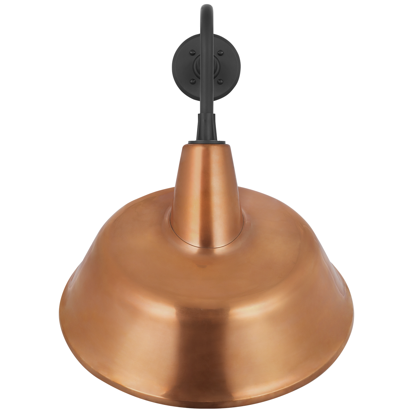 Academy 20" Rex Barn Light | Matte Black | 16 | 16" Soft Copper Tilted Bowers Shade