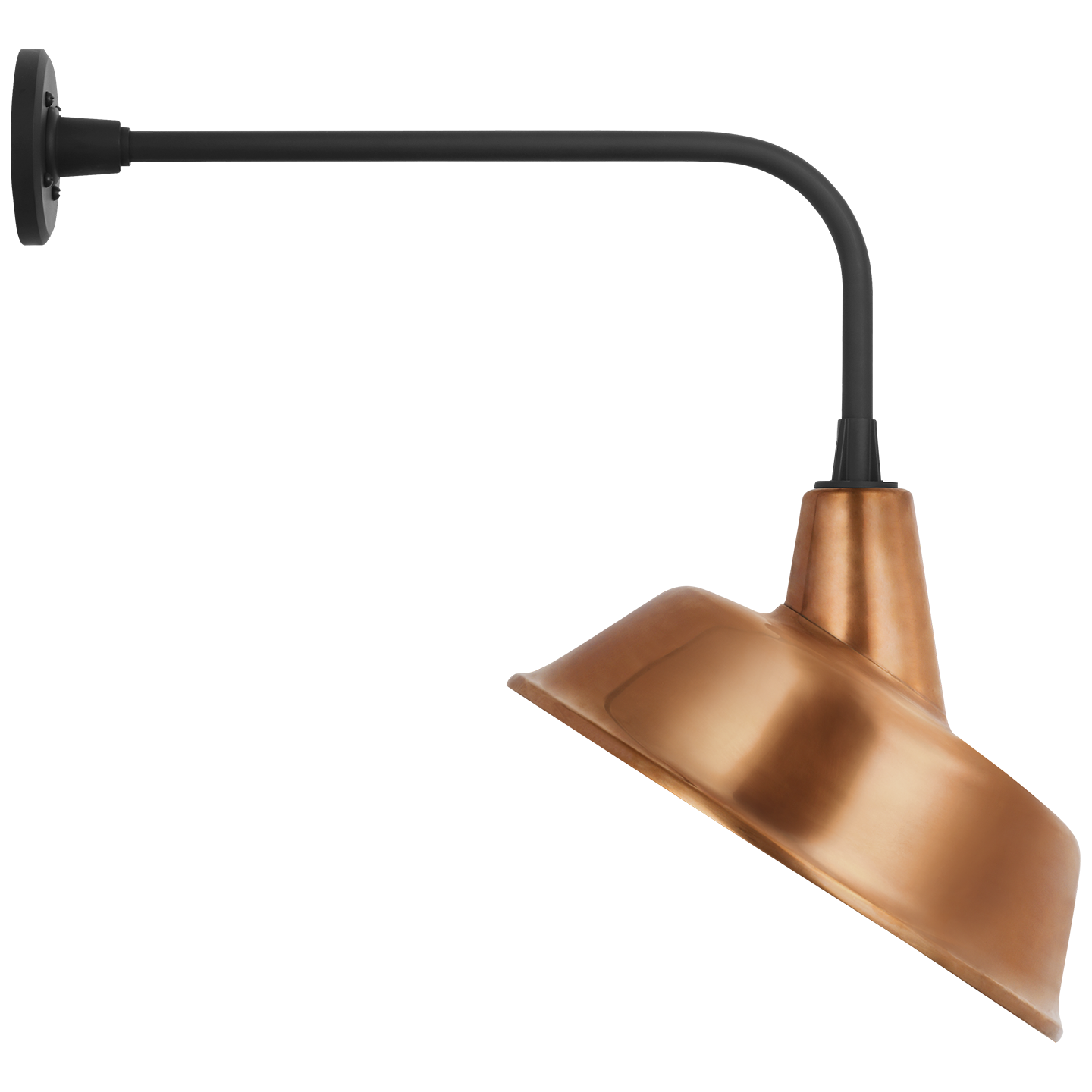 Academy 20" Rex Barn Light | Matte Black | 16 | 16" Soft Copper Tilted Bowers Shade
