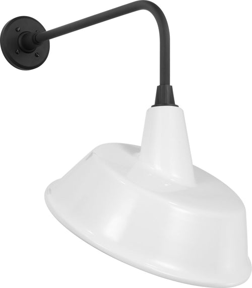 Academy 20" Rex Barn Light | Matte Black | 16 | 16" White Tilted Bowers Shade