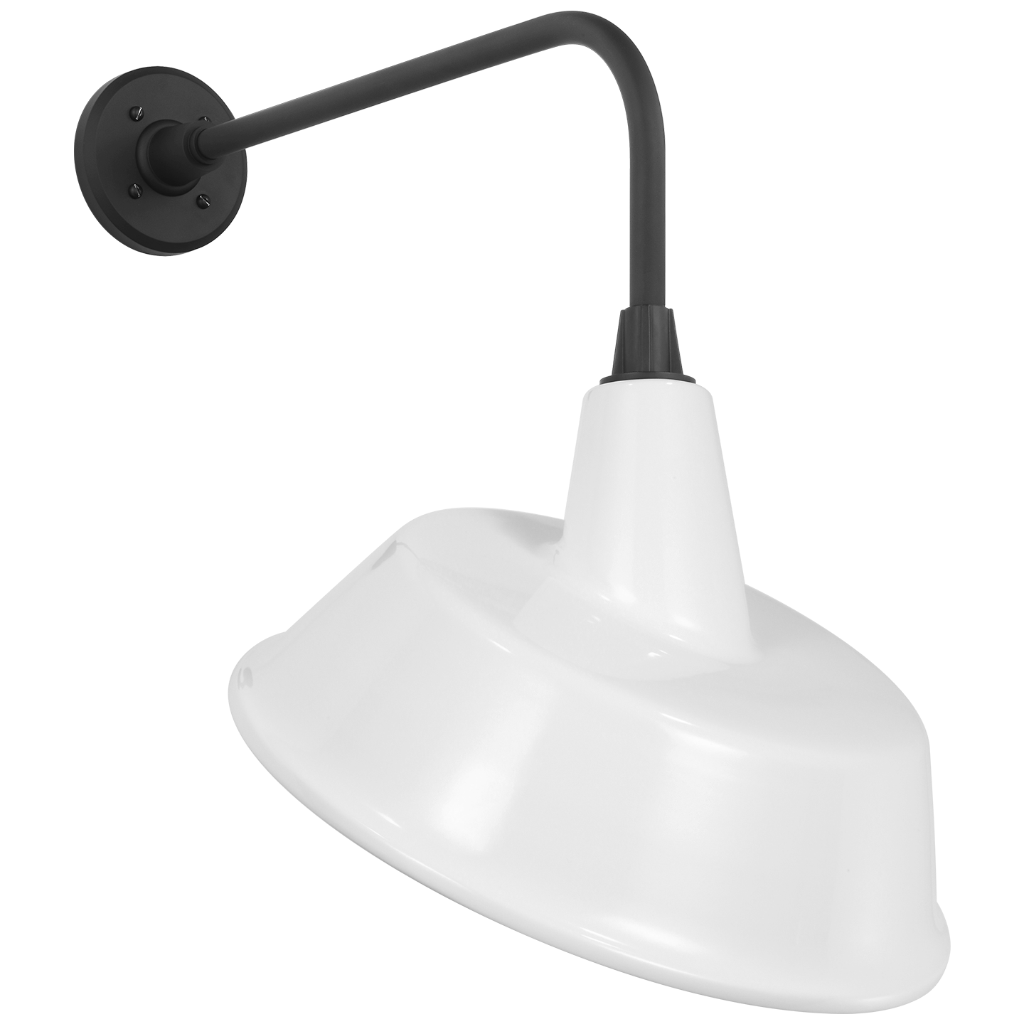 Academy 20" Rex Barn Light | Matte Black | 16 | 16" White Tilted Bowers Shade