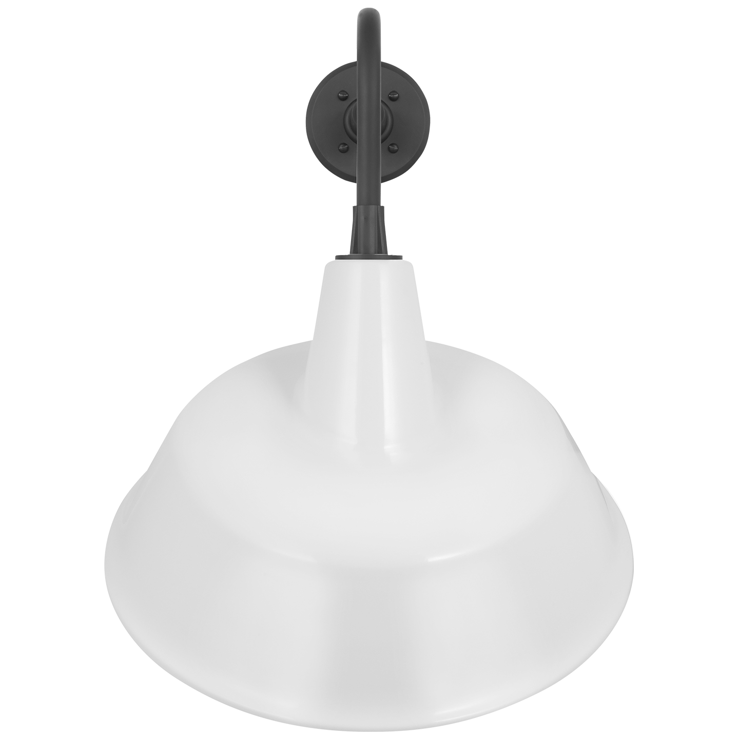 Academy 20" Rex Barn Light | Matte Black | 16 | 16" White Tilted Bowers Shade