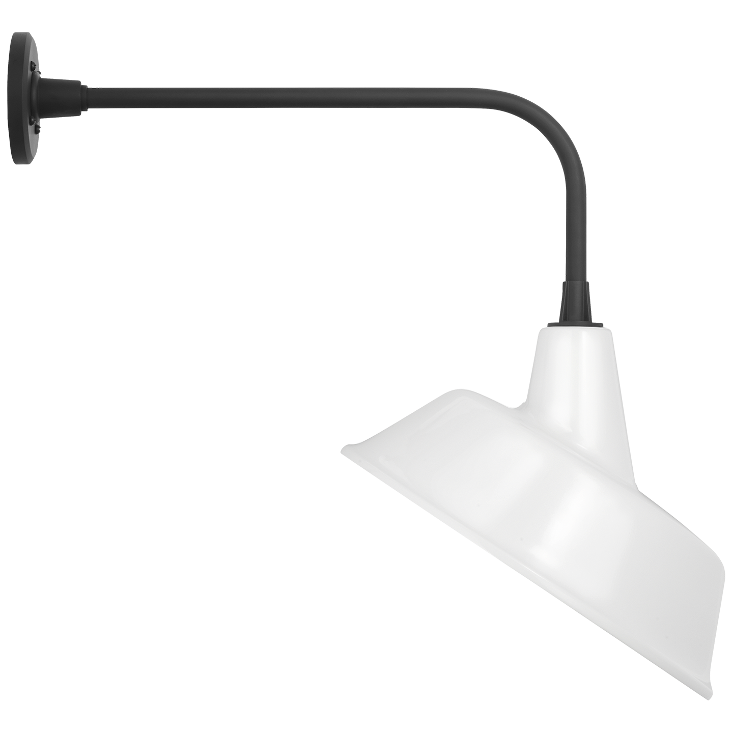 Academy 20" Rex Barn Light | Matte Black | 16 | 16" White Tilted Bowers Shade