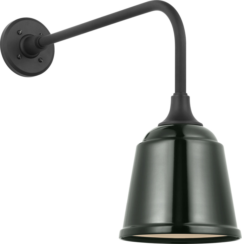 Academy 20" Rex Barn Light | Matte Black | 8 | 8" Green Rockhouse Shade