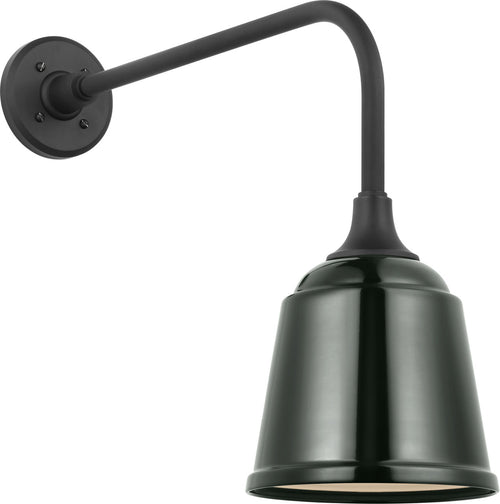 Academy 20" Rex Barn Light | Matte Black | 8 | 8" Green Rockhouse Shade