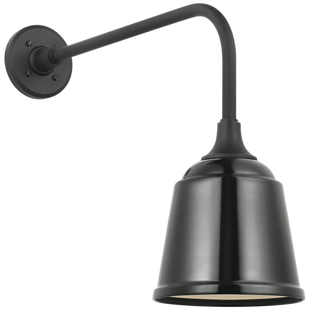Academy 20" Rex Barn Light | Matte Black | 8 | 8" Green Rockhouse Shade