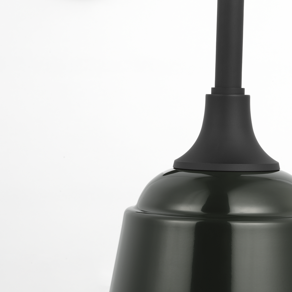 Academy 20" Rex Barn Light | Matte Black | 8 | 8" Green Rockhouse Shade