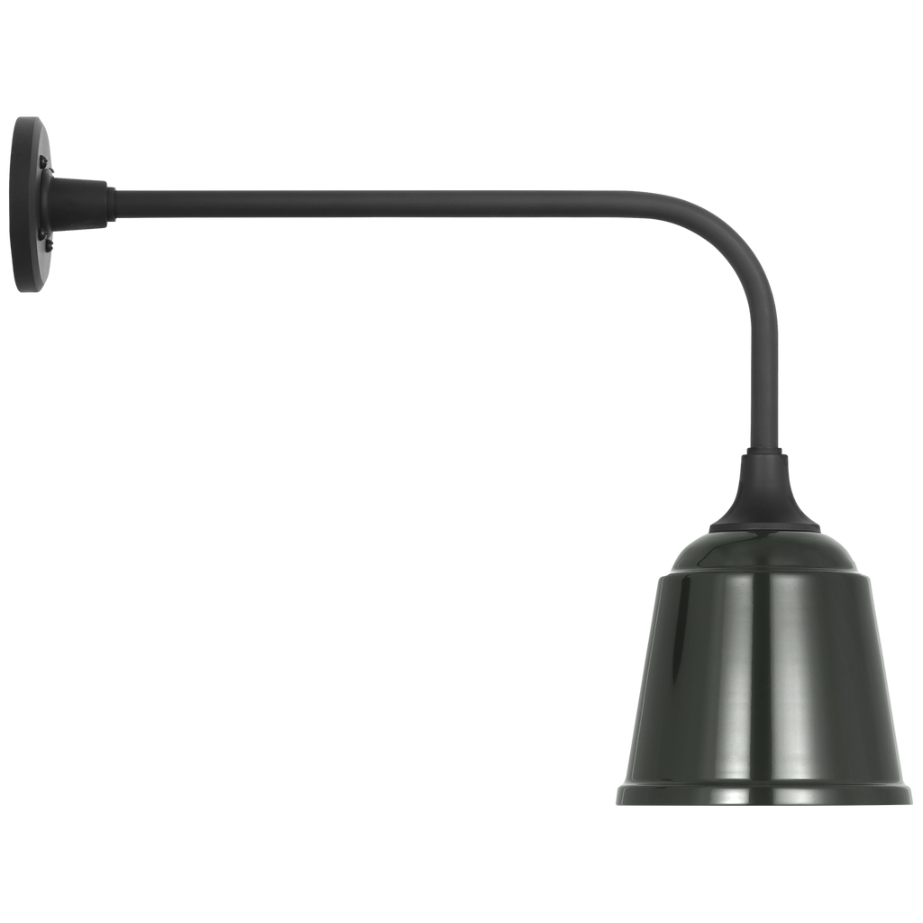 Academy 20" Rex Barn Light | Matte Black | 8 | 8" Green Rockhouse Shade