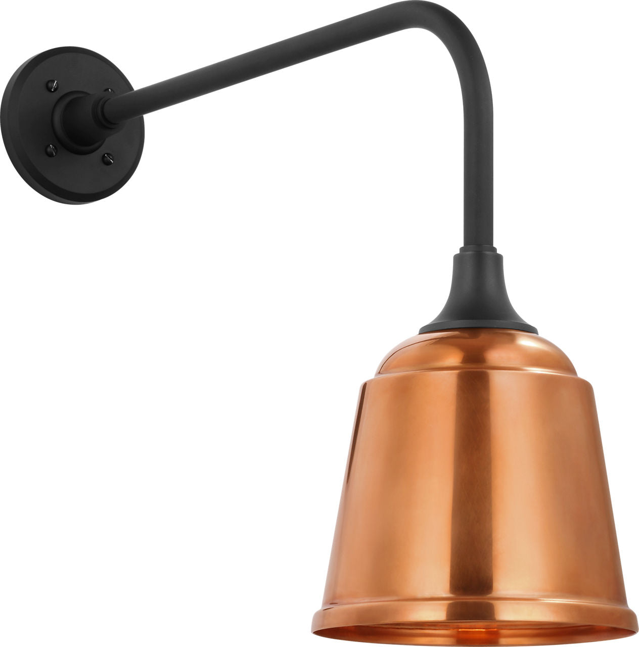 Academy 20" Rex Barn Light | Matte Black | 8 | 8" Soft Copper Rockhouse Shade