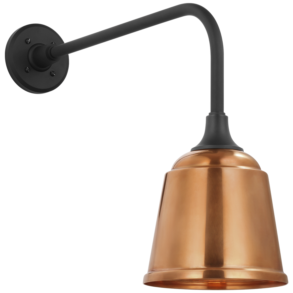 Academy 20" Rex Barn Light | Matte Black | 8 | 8" Soft Copper Rockhouse Shade