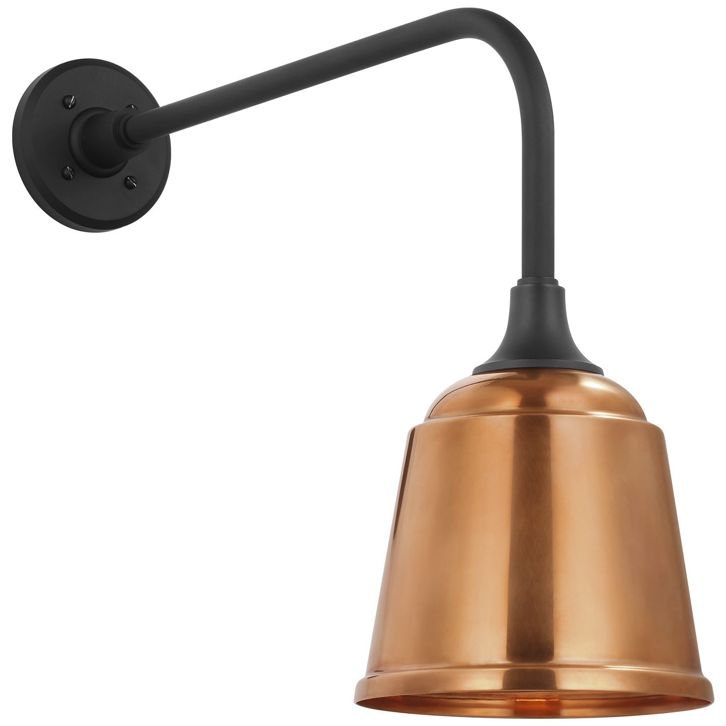 Academy 20" Rex Barn Light | Matte Black | 8 | 8" Soft Copper Rockhouse Shade