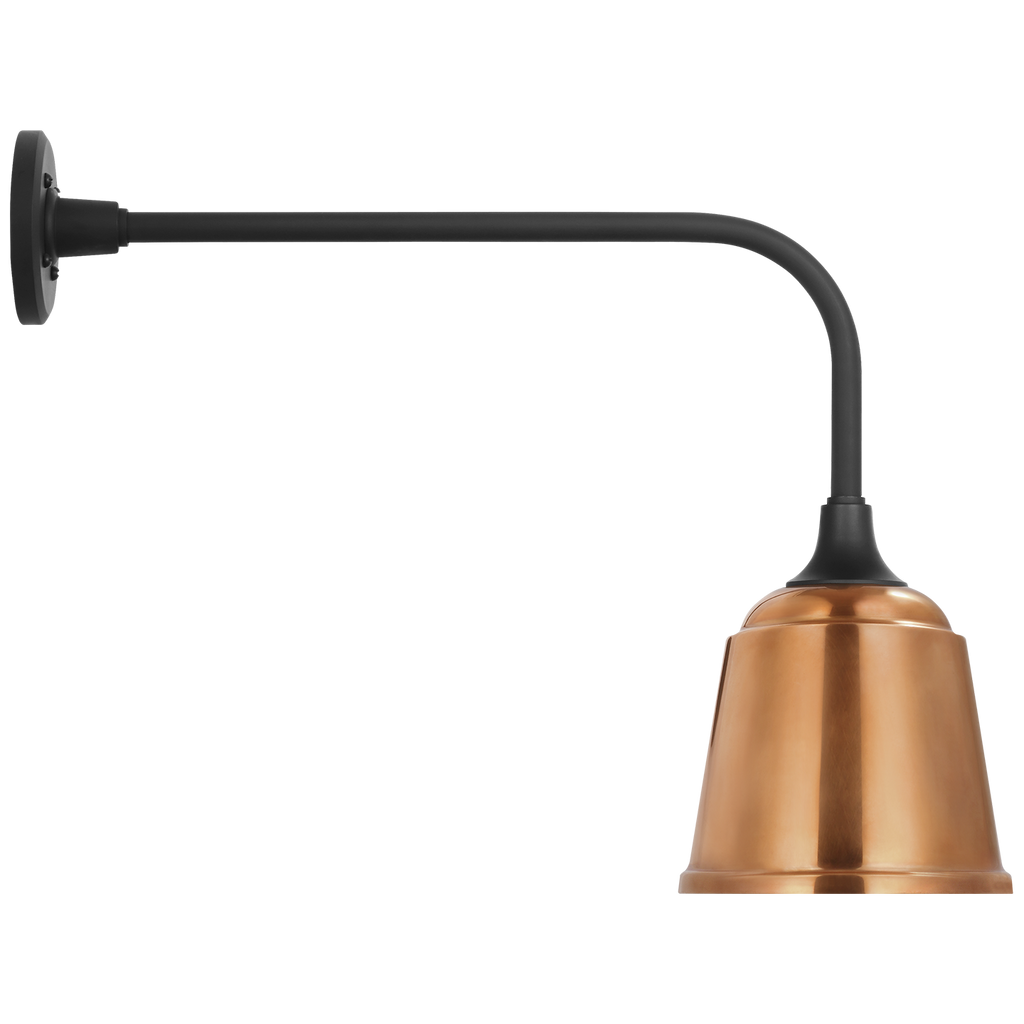 Academy 20" Rex Barn Light | Matte Black | 8 | 8" Soft Copper Rockhouse Shade