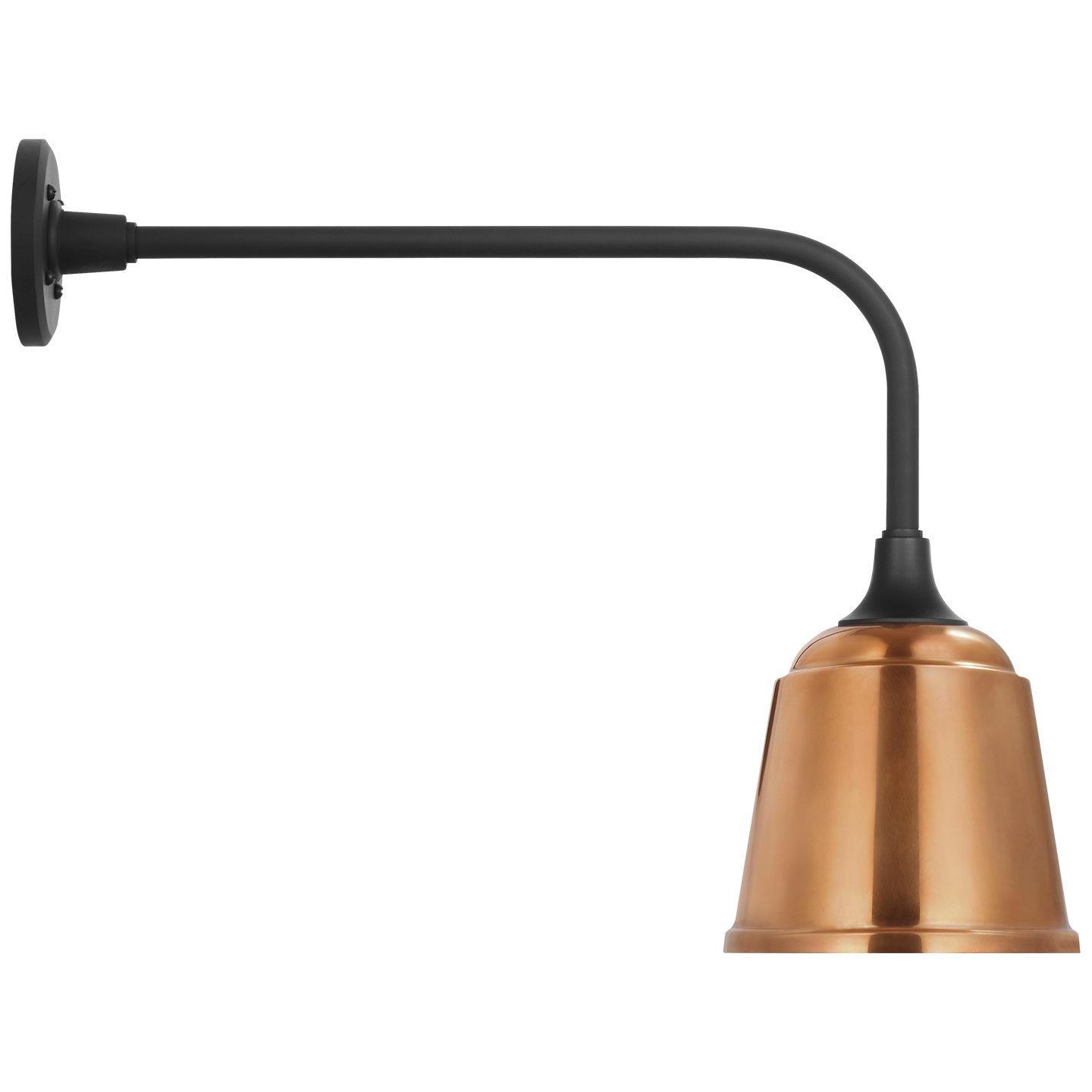 Academy 20" Rex Barn Light | Matte Black | 8 | 8" Soft Copper Rockhouse Shade