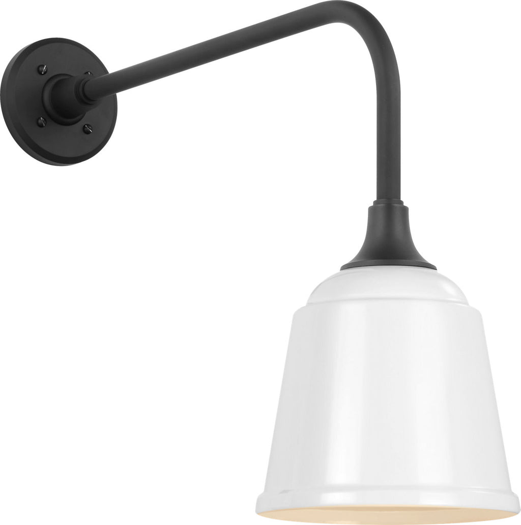 Academy 20" Rex Barn Light | Matte Black | 8 | 8" White Rockhouse Shade
