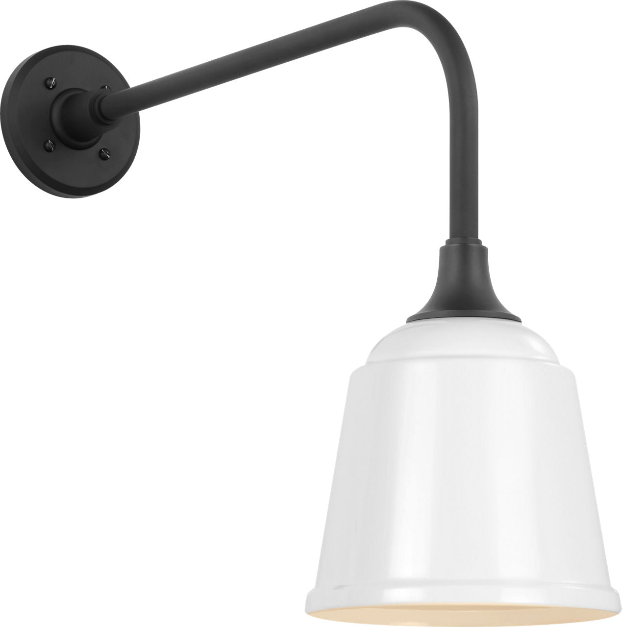 Academy 20" Rex Barn Light | Matte Black | 8 | 8" White Rockhouse Shade