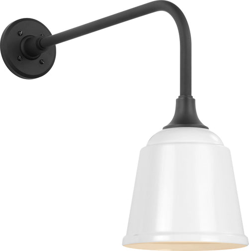 Academy 20" Rex Barn Light | Matte Black | 8 | 8" White Rockhouse Shade