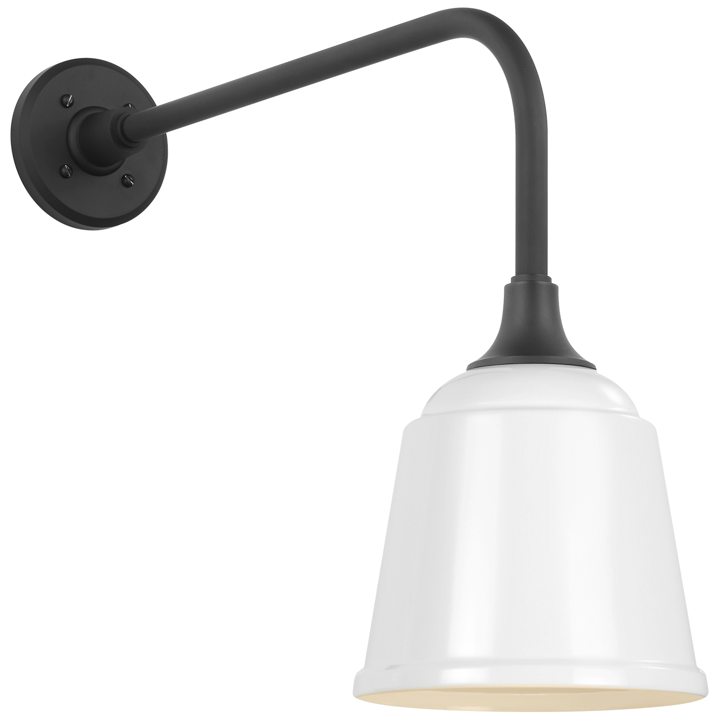 Academy 20" Rex Barn Light | Matte Black | 8 | 8" White Rockhouse Shade