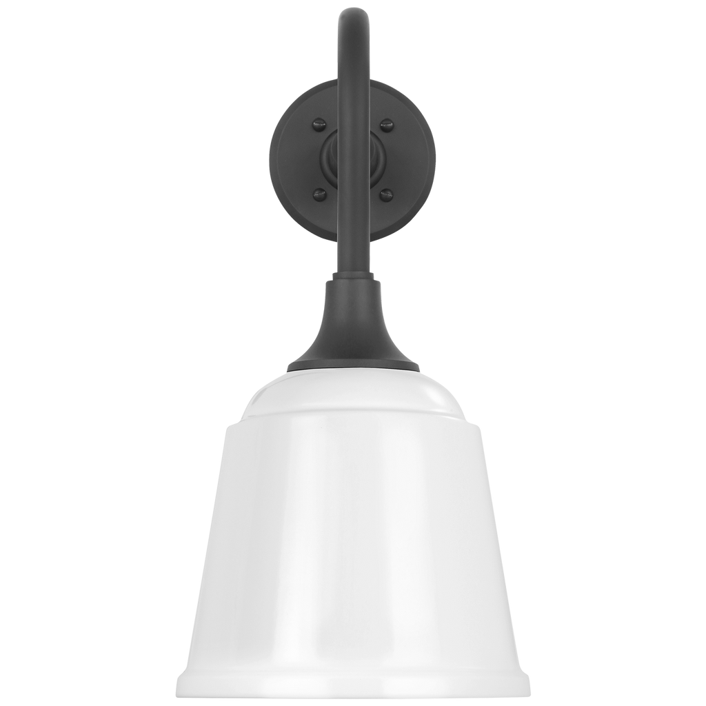 Academy 20" Rex Barn Light | Matte Black | 8 | 8" White Rockhouse Shade