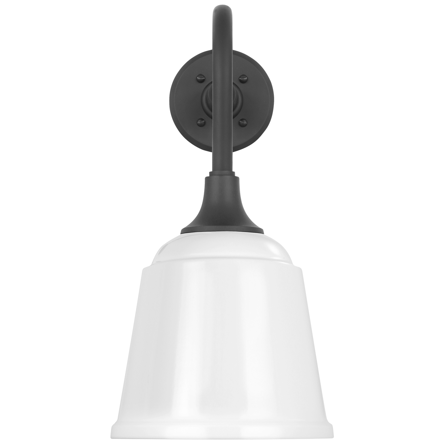 Academy 20" Rex Barn Light | Matte Black | 8 | 8" White Rockhouse Shade
